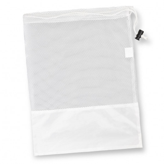 White Drawstring Mesh Bags